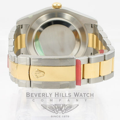 Rolex Datejust II Stainless Steel and Yellow Gold Oyster Bracelet Fluted Bezel Ivory Diamond Dial Watch 116333 Beverly Hills Watch Company Watches