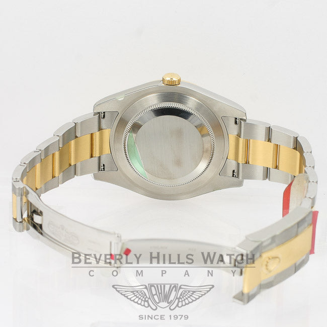 Rolex Datejust II Stainless Steel and Yellow Gold Oyster Bracelet Fluted Bezel Ivory Diamond Dial Watch 116333 Beverly Hills Watch Company Watches