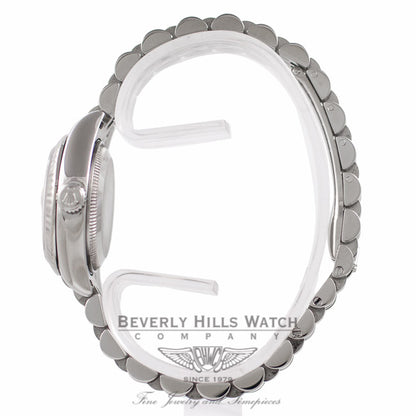 Rolex Lady Datejust 26mm Stainless Steel Silver Jubilee Diamond Dial White Gold Fluted Bezel 179174 - Beverly Hills Watch Company Watch Store