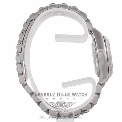 Rolex Lady Datejust 26mm Stainless Steel Silver Jubilee Diamond Dial White Gold Fluted Bezel 179174 - Beverly Hills Watch Company Watch Store