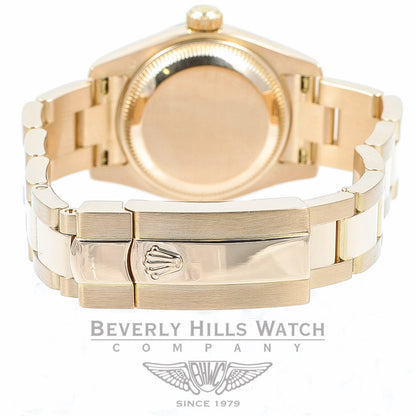 Rolex Datejust Rose Gold Oyster Bracelet Black Mother of Pearl Diamond Dial Ladies Watch 179165 Beverly Hills Watch Company Watches