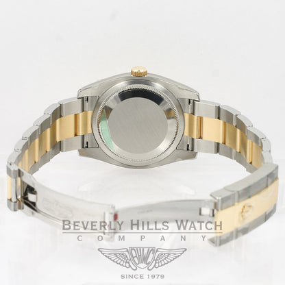 Rolex Datejust 36mm Stainless Steel and Yellow Gold Oyster Bracelet Domed Bezel Ivory Pyramid Roman Numeral Dial Watch 116203 Beverly Hills Watch Company Watches