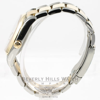 Rolex Datejust 36mm Stainless Steel and Yellow Gold Oyster Bracelet Domed Bezel Ivory Pyramid Roman Numeral Dial Watch 116203 Beverly Hills Watch Company Watches