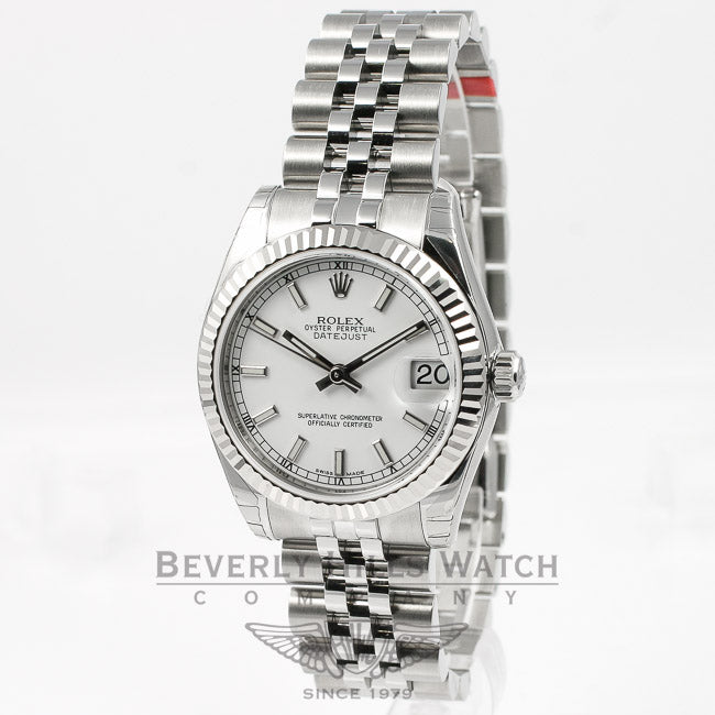 Rolex Datejust 31mm Stainless Steel Jubilee Bracelet Fluted Bezel Champagne White Stick Dial Watch 178274 If you are looking for a Luxury Watch Store in Beverly Hills, come and see us at Beverly Hills Watch Company