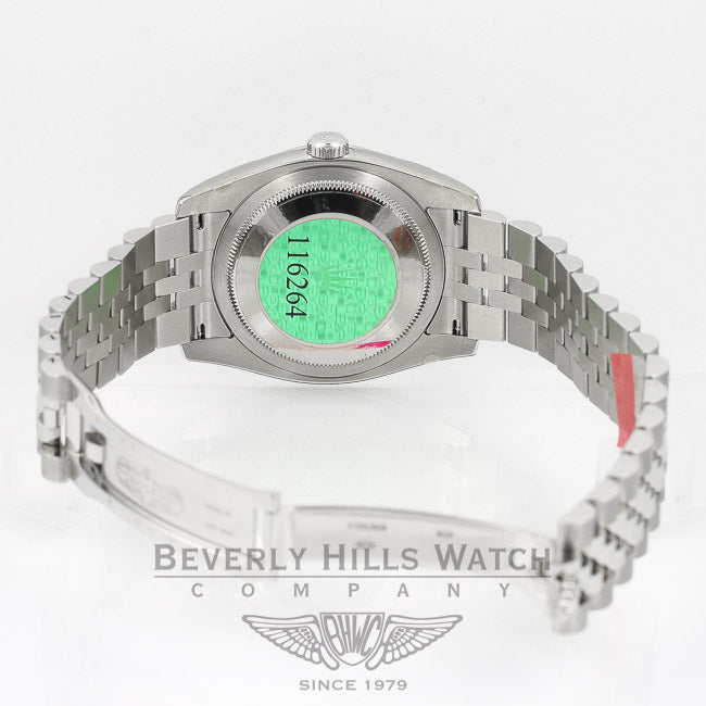 Rolex Datejust 36mm Stainless Steel Jubilee Bracelet Turn-O-Graph Bezel White Stick Dial Watch 116264 Beverly Hills Watch Company Watches