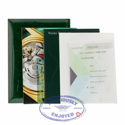 Rolex Datejust Turn-O-Graph 36mm Rose Gold and Stainless Steel Silver Stick Dial 116261 QV7QK1 - Beverly Hills Watch Company