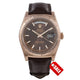 Rolex Day Date 36MM Everose Chocolate Dial Tobacco Alligator Strap 118135 WAVJJ3 - Beverly Hills Watch Store