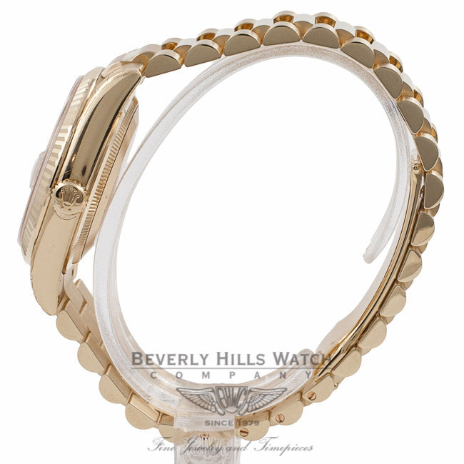 Rolex Day-Date President Bracelet 18K Yellow Gold Fluted Bezel Champagne Diamond Dial 118238 - Beverly Hills Watch Company Watch Store