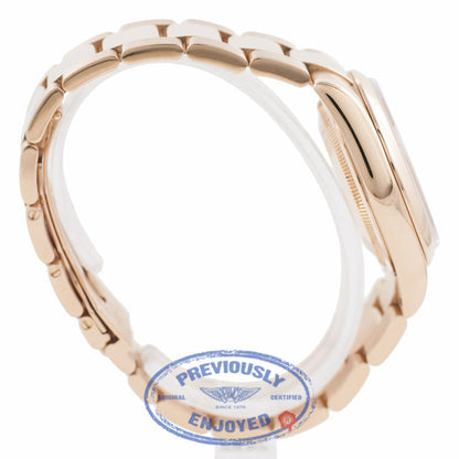 Rolex Day-Date President 36MM 18k Rose Gold Domed Bezel Pink Diamond Markings 118205 4IXT6C - Beverly Hills Watch Company