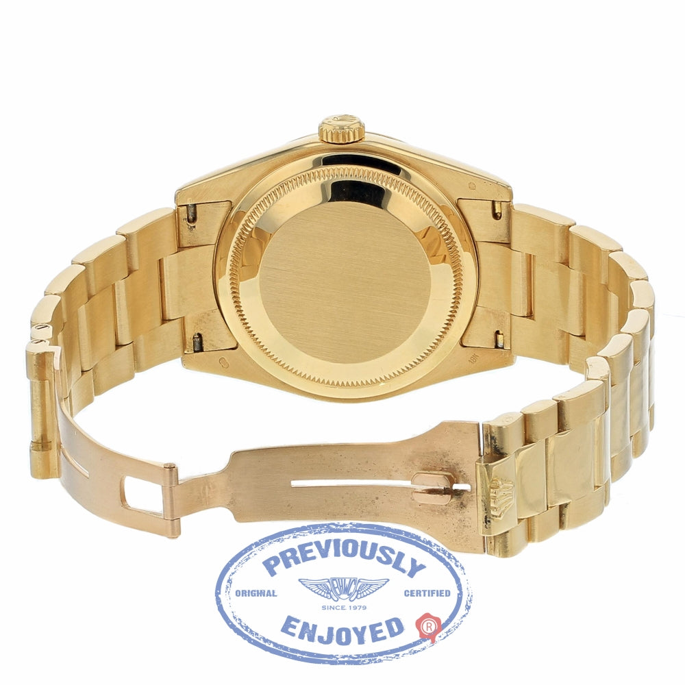 Rolex Day-Date President 18K Yellow Gold Fluted Bezel Champagne Dial Oyster Bracelet 118238 NKKW4X - Beverly Hills Watch Company