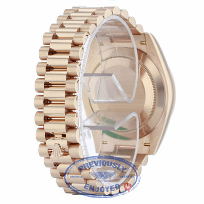 Rolex Day-Date 40mm President Everose Sundust Stripe Dial 228235 - Beverly Hills Watch