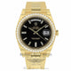 Rolex Day-Date 40mm 18k Yellow Gold Diamond Bezel Black Baguette Diamond Dial President 228348 8C1TFM - Beverly Hills Watch Company