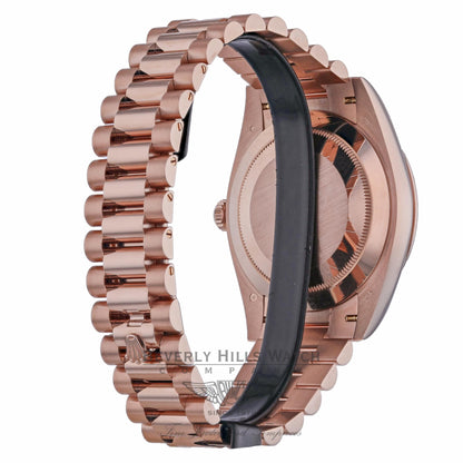 Rolex Day-Date 40mm Everose Gold President Pave Diamond Dial 228345RBR W72PQ5 - Beverly Hills Watch
