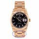 Rolex Day-Date 36mm 18k Rose Gold Black Dial 118205 TA8XWX - Beverly Hills Watch