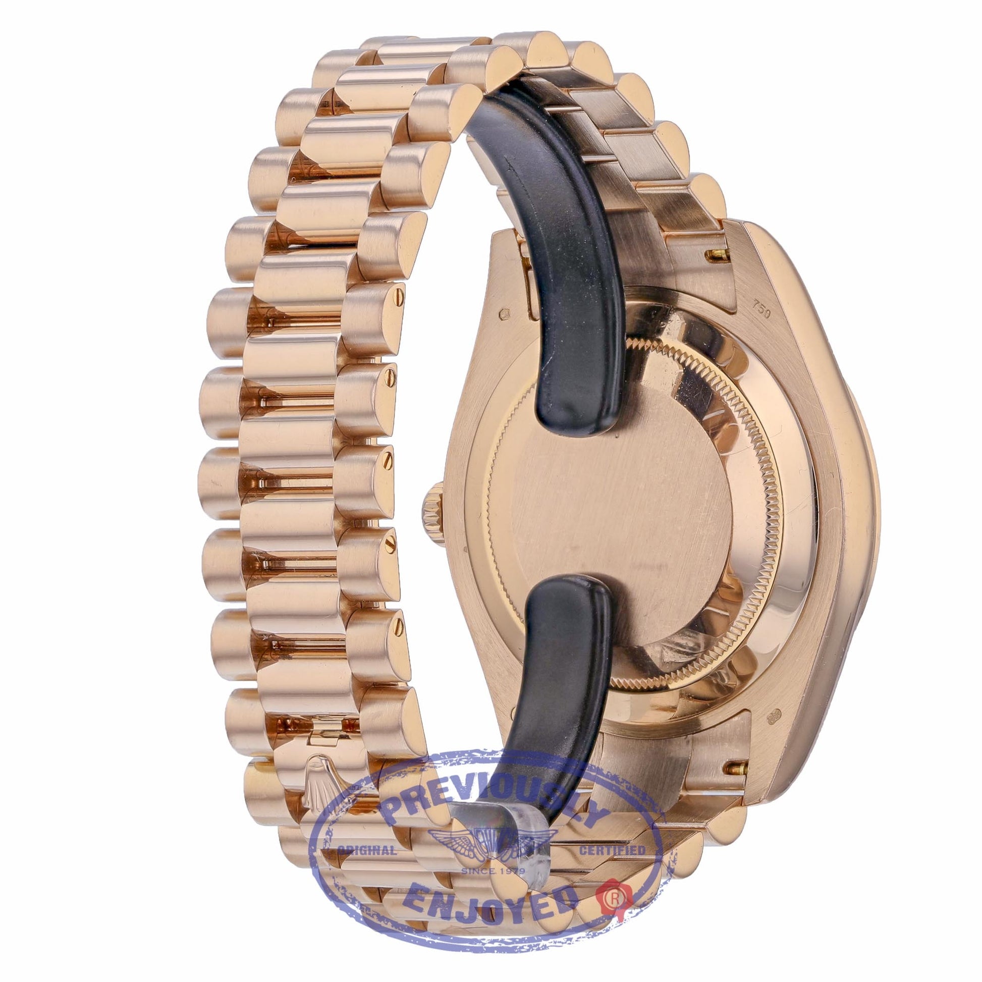 Rolex Day Date II 41MM Rose Gold President Bracelet Black Stealth Matte Dial 218235 AZZ8VA - Beverly Hills Watch Company