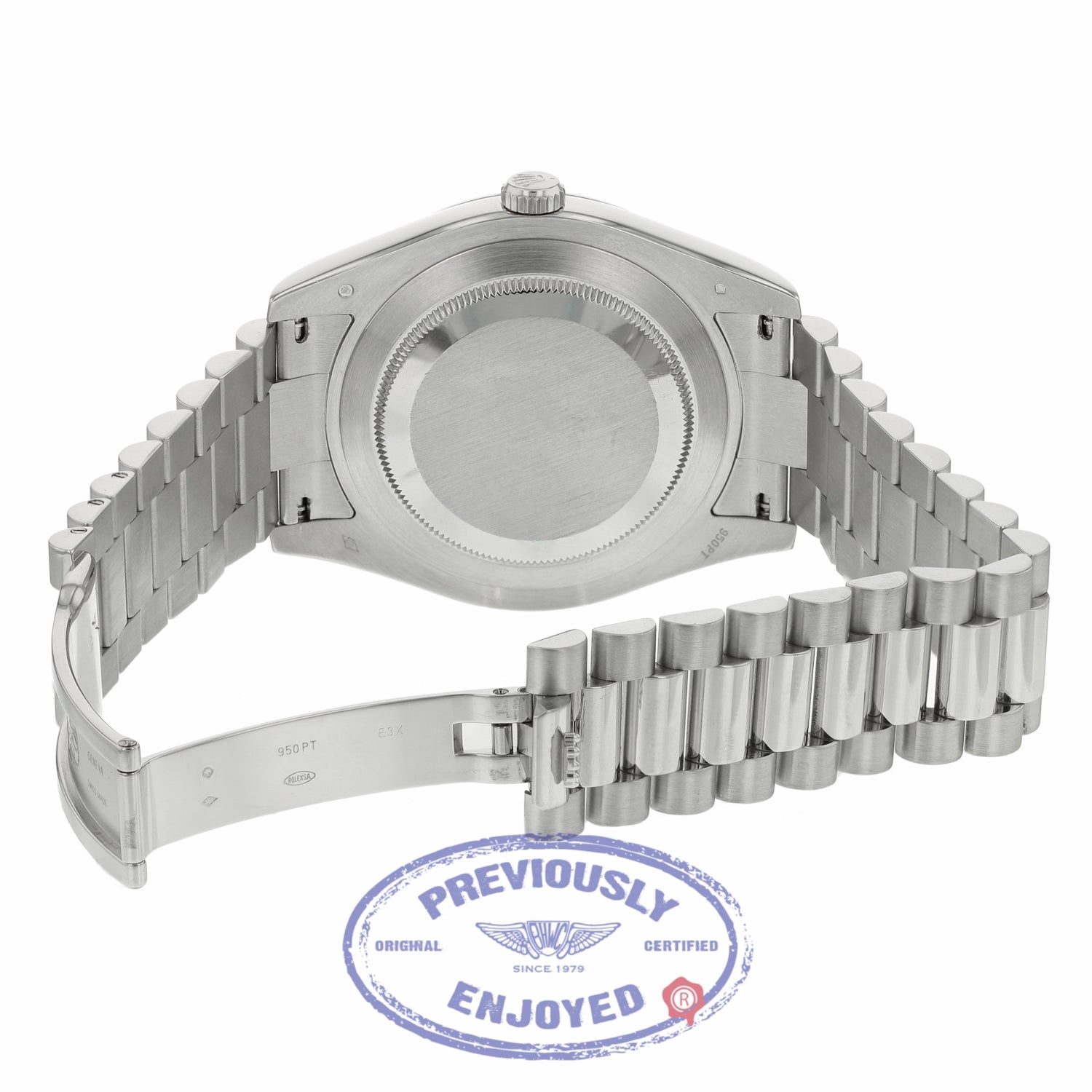 Rolex Day-Date II President 41MM Platinum Ice Blue Roman Dial 218206 86XU97 - Beverly Hills Watch Company