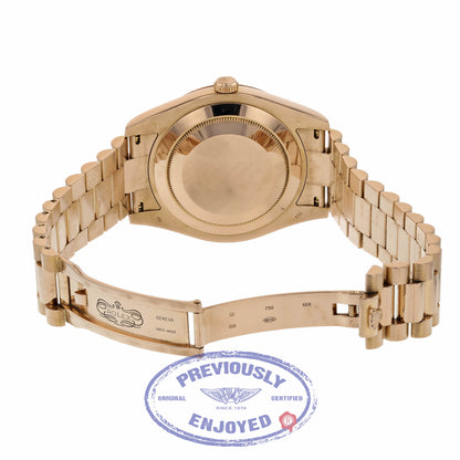 Rolex Day Date II President 41mm Rose Gold Chocolate Roman Dial 218235 8WF562 - Beverly Hills Watch Company