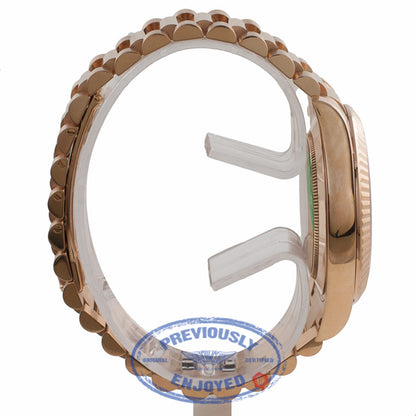 Rolex Day Date II 41mm Everose Chocolate Watch 218235 MQY35J - Beverly Hills Watch Company Watch Store