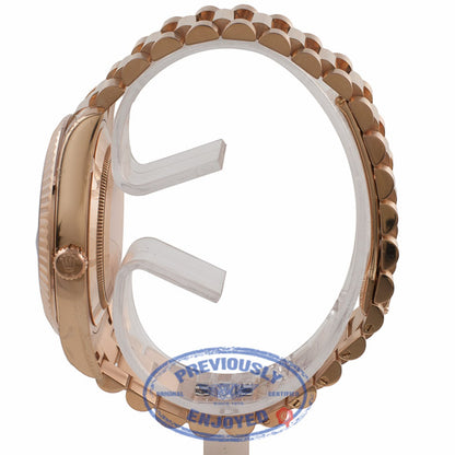 Rolex Day Date II 41mm Everose Chocolate Watch 218235 MQY35J - Beverly Hills Watch Company Watch Store