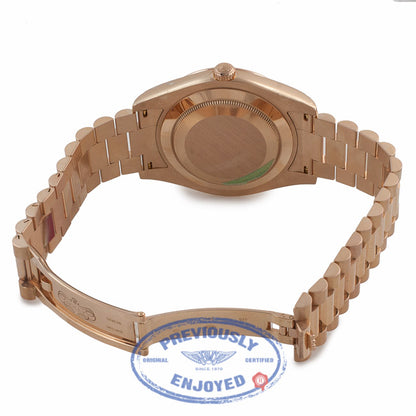 Rolex Day Date II 41mm Everose Chocolate Watch 218235 MQY35J - Beverly Hills Watch Company Watch Store