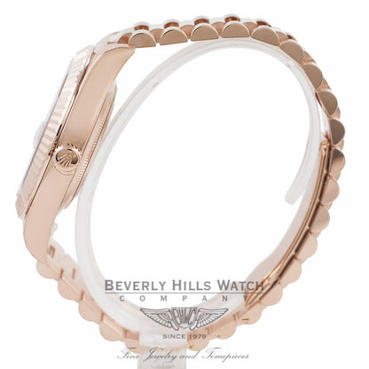 Rolex Day Date II 41mm Rose Gold President Bracelet Fluted Bezel Ivory Roman Dial 218235  Q3NZ3L- Beverly Hills Watch Company Watch Store