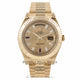 Rolex Day-Date II President 41MM 18K Yellow Gold Fluted Bezel Champagne Dial 218238 YTUEQX - Beverly Hills Watch Company Watch Store