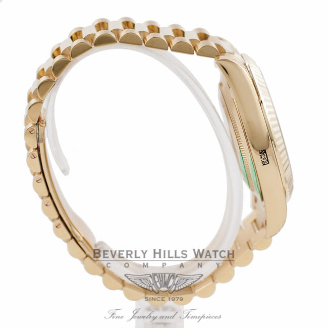 Rolex Day-Date II President 41MM 18K Yellow Gold Fluted Bezel Champagne Dial 218238 YTUEQX - Beverly Hills Watch Company Watch Store