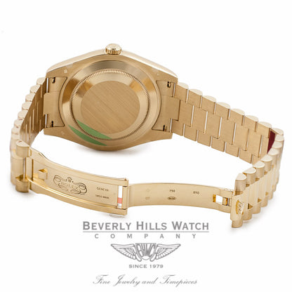 Rolex Day-Date II President 41MM 18K Yellow Gold Fluted Bezel Champagne Dial 218238 YTUEQX - Beverly Hills Watch Company Watch Store