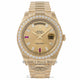 Rolex Day-Date II President 41MM 18k Yellow Gold Diamond Bezel Diamond and Ruby Markers on Champagne Dial 218348 5TKIQI - Beverly Hills Watch Company Watch Store
