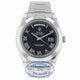 Rolex Day Date II President Platinum Black Roman dial 218206 U55N46 - Beverly Hills Watch Company