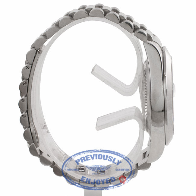 Rolex Day-Date II President 41MM Platinum Ice Blue  Index Markers Dial 218206 3CML8Q - Beverly Hills Watch Company Watch Store