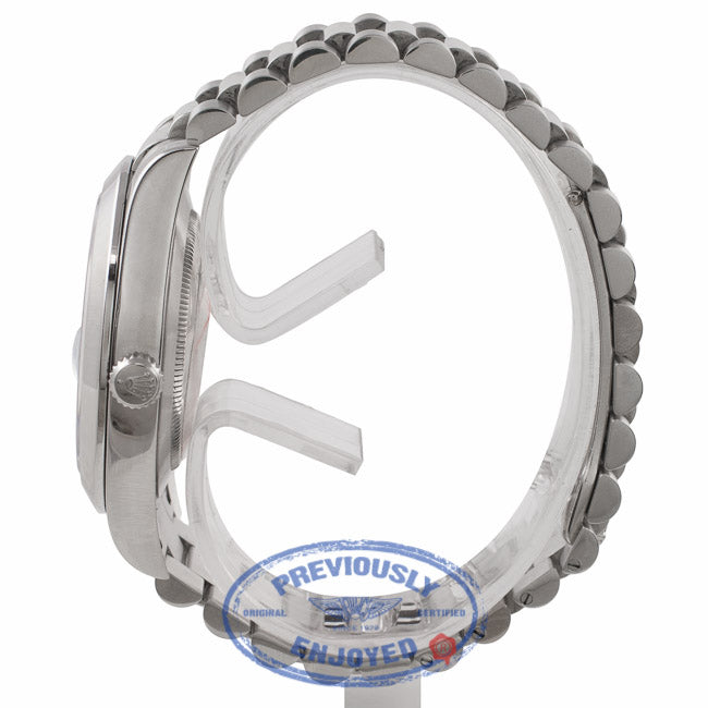 Rolex Day-Date II President 41MM Platinum Ice Blue  Index Markers Dial 218206 3CML8Q - Beverly Hills Watch Company Watch Store