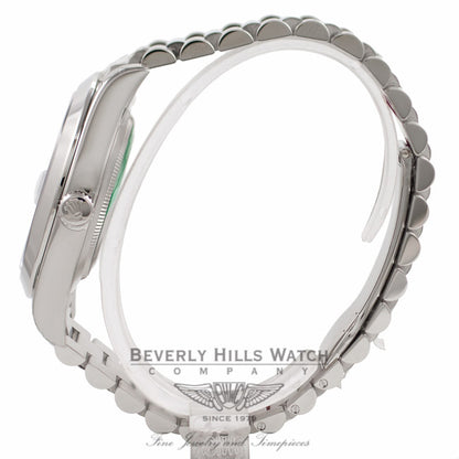 Rolex Day-Date II President 41MM Platinum Ice Blue Concentric Dial 218206 DCZLHF - Beverly Hills Watch Company Watch Store