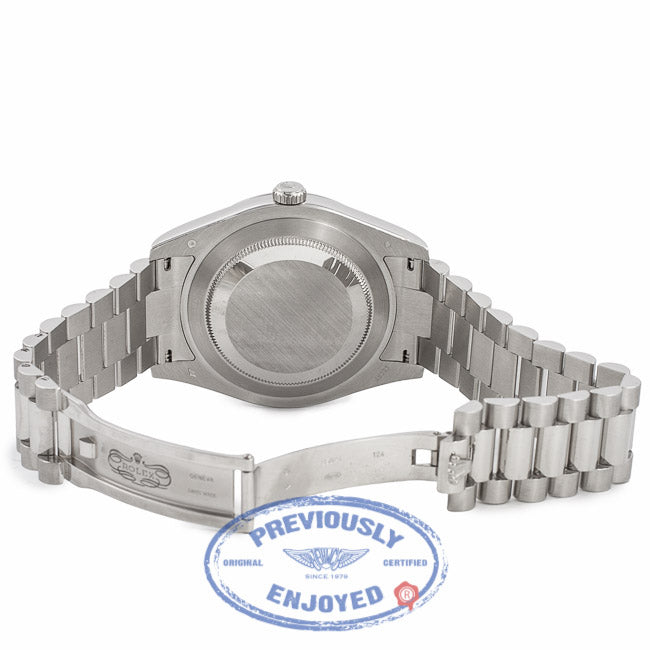Rolex Day-Date II President 41MM Platinum Ivory Concentric Dial 218206 VD4BUT - Beverly Hills Watch Company Watch Store