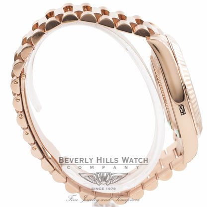 Rolex Day Date II 41mm Rose Gold President Pink Champagne Concentric Dial Fluted Bezel Watch 218235 - Beverly Hills Watch Company Watch Store