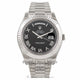Rolex Day-Date II 18K White Gold Black Roman Dial Fluted Bezel President 218239  EUZYVQ - Beverly Hills Watch Company Watch Store