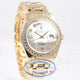 Rolex Day-Date Masterpiece 18K Yellow Gold Bracelet Mother of Pearl Diamond Dial Full Diamond Bezel Watch 18948 Beverly Hills Watch Company Watch Store