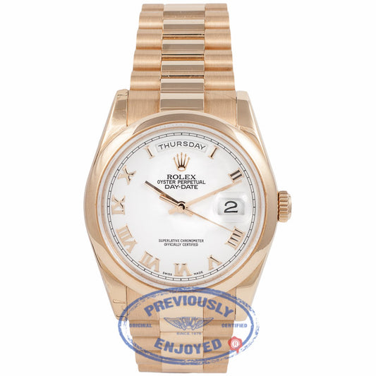 Rolex Day-Date Oyster Perpetual 18k Rose Gold 36MM 118205 TDWAWP - Beverly Hills Watch Company Watch Store