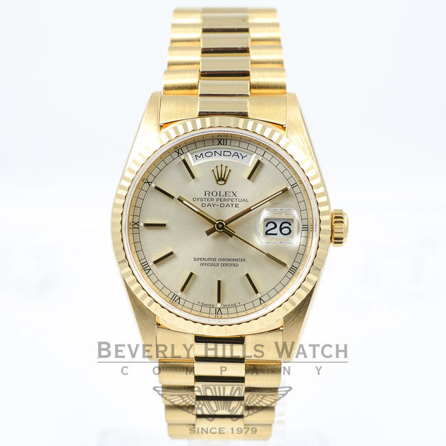 Rolex Day-Date President Gold Mens Watches 18238 Beverly Hills Watch Company