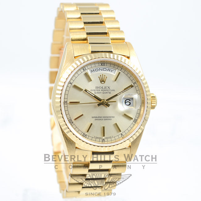 Rolex Day-Date President Gold Mens Watches 18238 Beverly Hills Watch Company