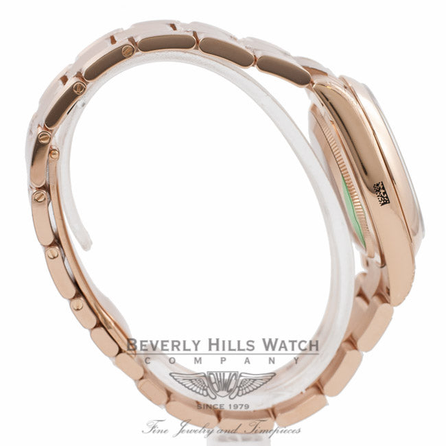 Rolex Day-Date 36mm Rose Gold Oyster Bracelet Bronze Diamond/Ruby Dial 118205 KVEFLH Beverly Hills Watch Company Watch Store