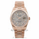 Rolex Meteorite Day-Date 36MM 18K Everose Gold Fluted Bezel Diamond Dial 118235 - Beverly Hills Watch Store
