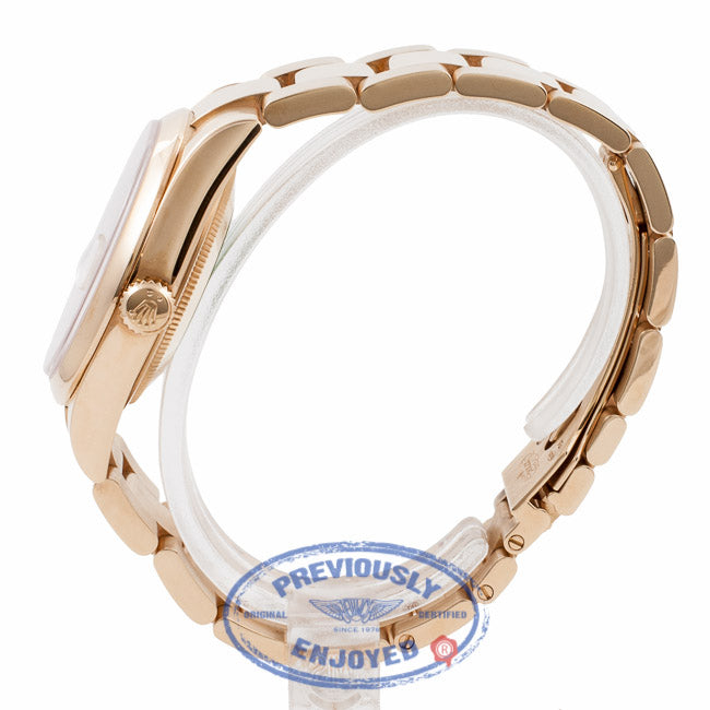 Rolex Day-Date President 36MM 18k Rose Gold Pink Champagne Diamond Dial 118205 WUMIM4 - Beverly Hills Watch Company Watch Store