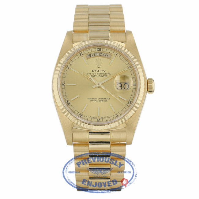 Rolex Day-Date President 18k Yellow Gold 36MM 18038 PDWW8Z - Beverly Hills Watch Company