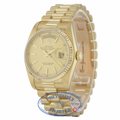 Rolex Day-Date President 18k Yellow Gold 36MM 18038 PDWW8Z - Beverly Hills Watch Company