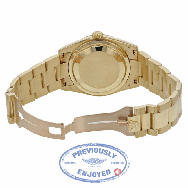 Rolex Day Date Black Diamond Dial Oyster Bracelet 18k Yellow Gold 118208 58896Y - Beverly Hills Watch Company