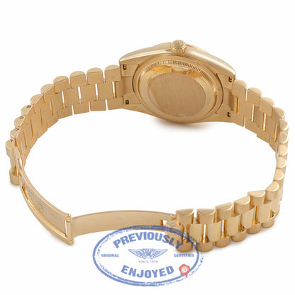 Rolex Day Date President 36mm Yellow Gold White Roman Dial 118238 R2766Y - Beverly Hills Watch Company Watch Store