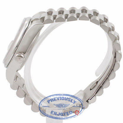 Rolex Day Date President 36MM Platinum Domed Bezel Silver Dial 118206 M5PXH4 - Beverly Hills Watch Company Watch Store