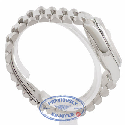 Rolex Day Date President 36MM Platinum Domed Bezel Silver Dial 118206 M5PXH4 - Beverly Hills Watch Company Watch Store