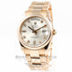 ROLEX Day Date Rose Gold Oyster Bracelet Smooth Bezel Silver Diamond Dial Watch 118205 Beverly Hills Watch Company Watches